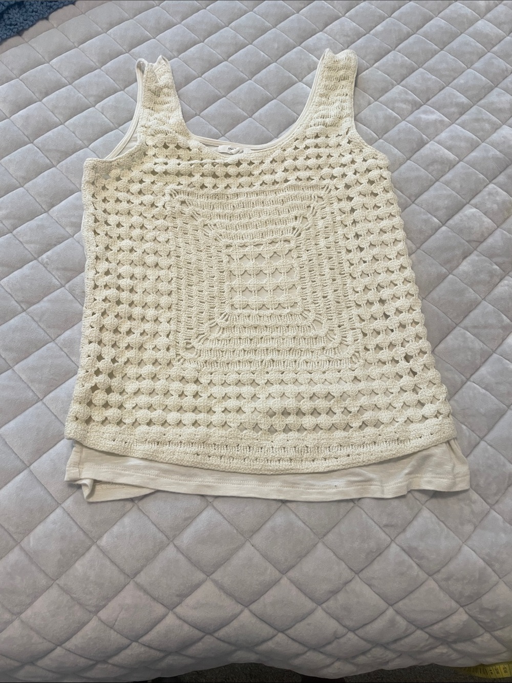 Maurices Cream Crochet Layered Camisole